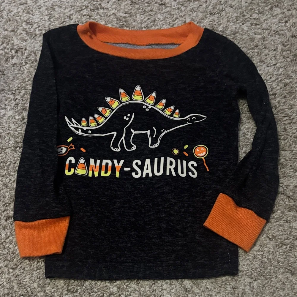 Candy-Saurus Black & Orange Kids Pajama Set